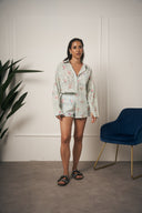 COORDINATO CELESTE RICAMATO