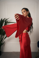 COORDINATO IN RASO ROSSO