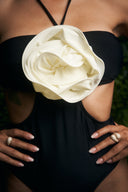 COSTUME INTERO NERO CON FIORE