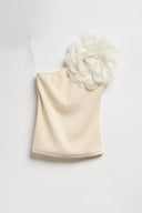 TOP MONOSPALLA FIORE BEIGE