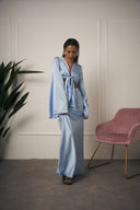 COORDINATO IN RASO AZZURRO