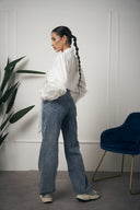 CAMICIA BIANCA MANICA FIORE