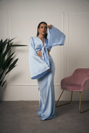 COORDINATO IN RASO AZZURRO