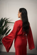 COORDINATO IN RASO ROSSO