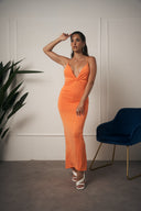 ABITO LUNGO SUMMER SCOLLO V ARANCIONE