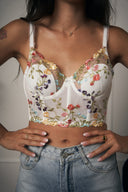 BRALETTE VELATO CON RICAMI BIANCO