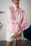 CAMICIA ROSA MANICA FIORE