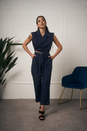 TAILLEUR GILET CON LACCI BLU