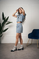 COORDINATO DENIM YELLOW FLOWERS