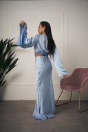 COORDINATO IN RASO AZZURRO