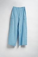 COORDINATO GILET CARGO AZZURRO