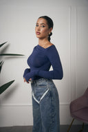 MAGLIA MANICA LUNGA BLU