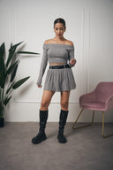 COORDINATO GRIGIO CON GONNA