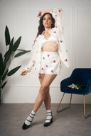BRALETTE LUCIDO CON PIZZO BIANCO
