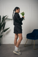 COORDINATO CAMICIA CON ROSE NERO