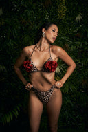 COSTUME 2pz LEOPARDATO CON ROSE