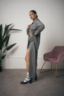 TAILLEUR BLAZER E GONNA GESSATO