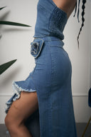 COORDINATO DENIM TOP E GONNA
