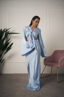 COORDINATO IN RASO AZZURRO
