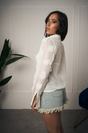 CAMICIA UNCINETTO CON FIORI