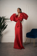COORDINATO IN RASO ROSSO