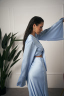 COORDINATO IN RASO AZZURRO