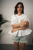 T-SHIRT VOLANT BIANCA