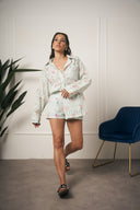 COORDINATO CELESTE RICAMATO