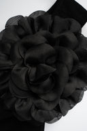 TOP MONOSPALLA FIORE NERO