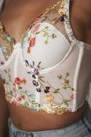BRALETTE VELATO CON RICAMI BIANCO