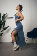 COORDINATO DENIM TOP E GONNA
