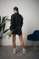 COORDINATO CAMICIA CON ROSE NERO