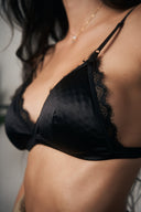 BRALETTE LUCIDO CON PIZZO NERO