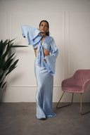 COORDINATO IN RASO AZZURRO
