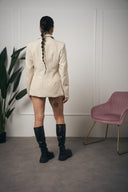BLAZER BEIGE CON SPILLA A FIORE