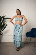 COORDINATO SKIRT VOLANT AZZURRO