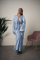 COORDINATO IN RASO AZZURRO