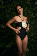 COSTUME INTERO NERO CON FIORE