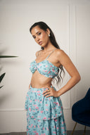 COORDINATO SKIRT VOLANT AZZURRO