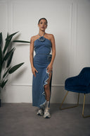 COORDINATO DENIM TOP E GONNA