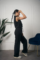 TAILLEUR NERO GILET CON SPALLE IMBOTTITE