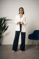 BLAZER OVER CON GILET BIANCO