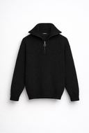 MAGLIONE ZIP NERO