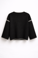 MAGLIONE NERO DECORO BIANCO